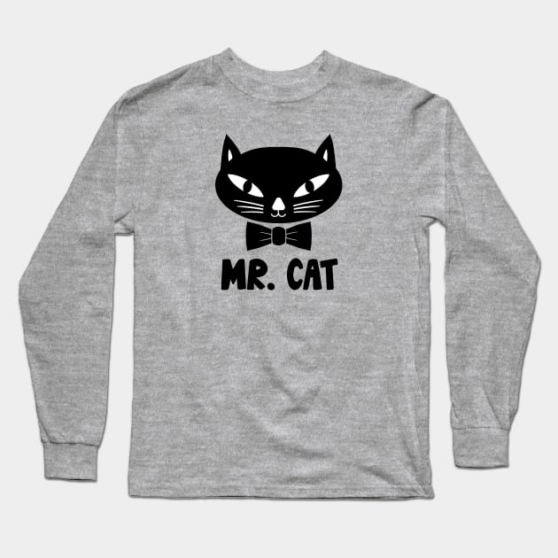 Mr. Cat Long Sleeve T-Shirt by Mike Ralph Creative